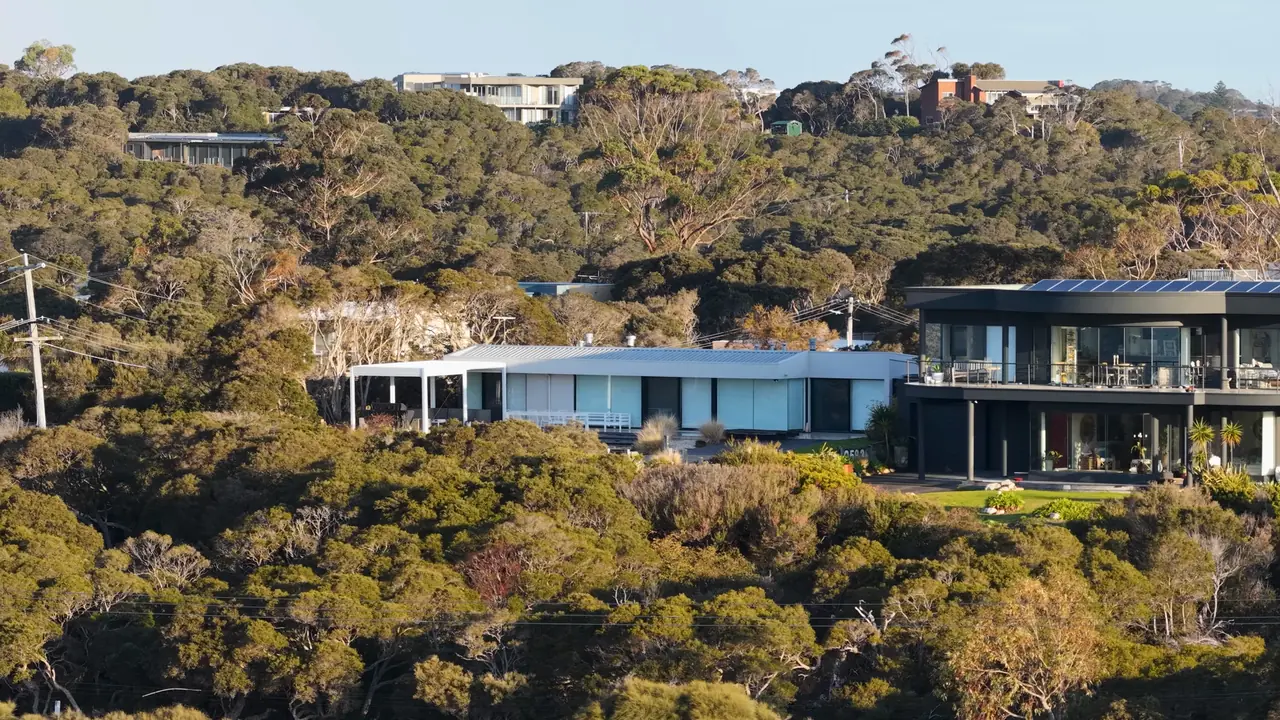 Contemporary homes set into coastal bushland